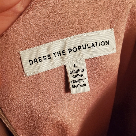 Dress The Population Gracelyn Blouson Jersey maxi dress.High split. Pink. Size L - Picture 8 of 16